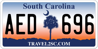 SC license plate AED696