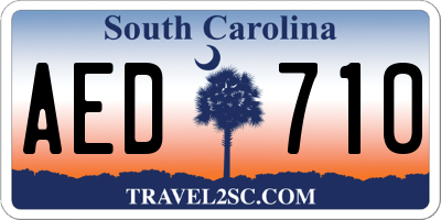 SC license plate AED710