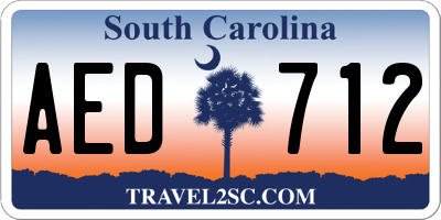 SC license plate AED712