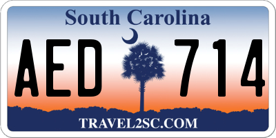 SC license plate AED714