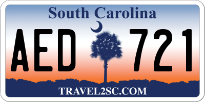 SC license plate AED721