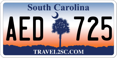 SC license plate AED725