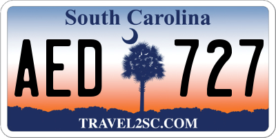 SC license plate AED727