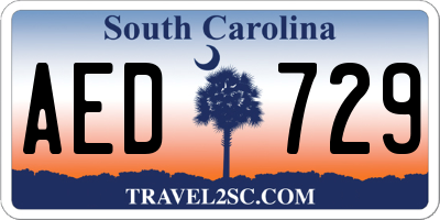 SC license plate AED729