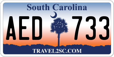 SC license plate AED733