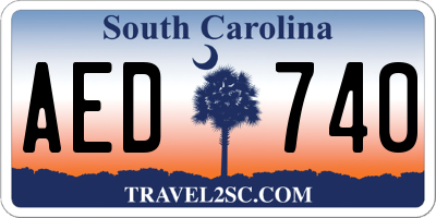 SC license plate AED740