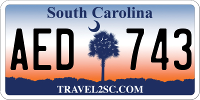 SC license plate AED743