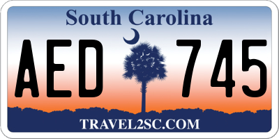 SC license plate AED745