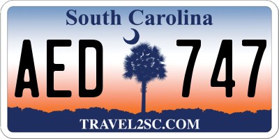 SC license plate AED747
