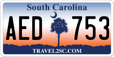 SC license plate AED753