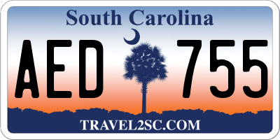 SC license plate AED755