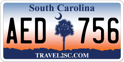SC license plate AED756