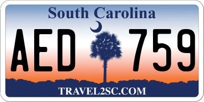 SC license plate AED759