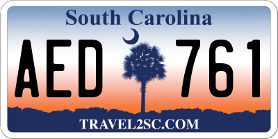 SC license plate AED761