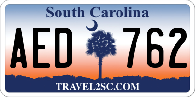 SC license plate AED762