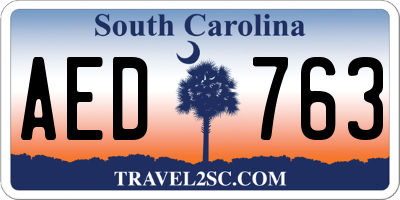 SC license plate AED763