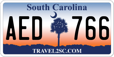 SC license plate AED766