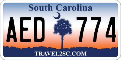 SC license plate AED774