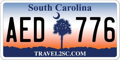 SC license plate AED776