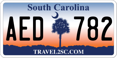 SC license plate AED782