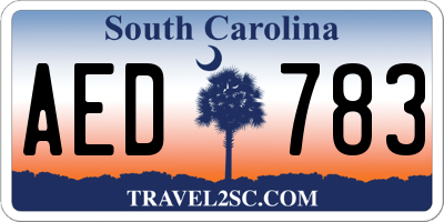 SC license plate AED783