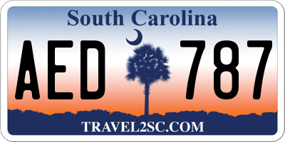 SC license plate AED787