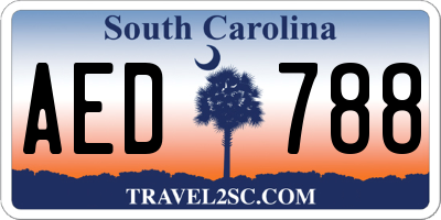 SC license plate AED788