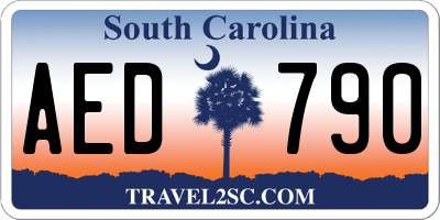 SC license plate AED790