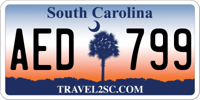 SC license plate AED799