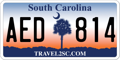SC license plate AED814