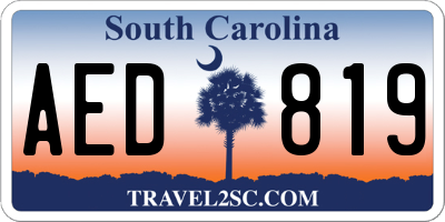 SC license plate AED819