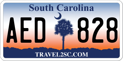 SC license plate AED828