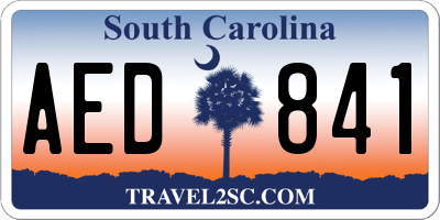 SC license plate AED841