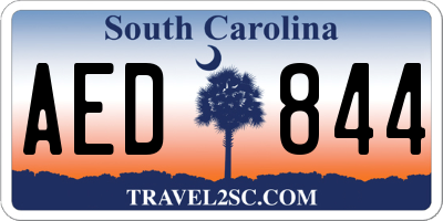 SC license plate AED844
