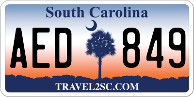 SC license plate AED849