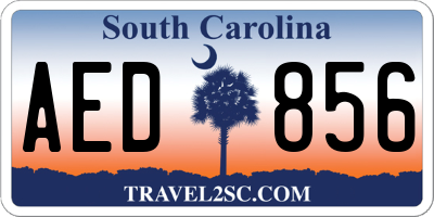 SC license plate AED856