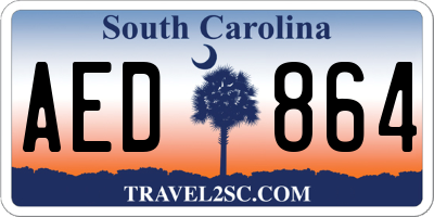 SC license plate AED864