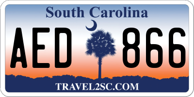 SC license plate AED866