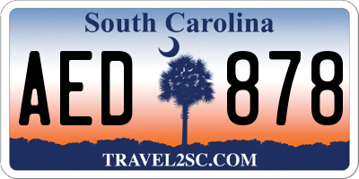 SC license plate AED878
