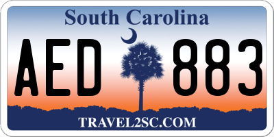 SC license plate AED883