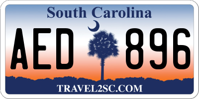 SC license plate AED896