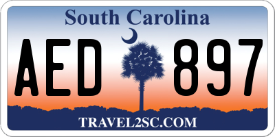 SC license plate AED897