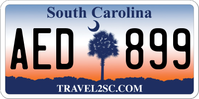 SC license plate AED899