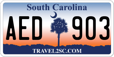 SC license plate AED903