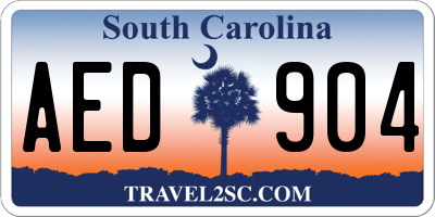 SC license plate AED904