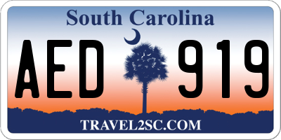 SC license plate AED919