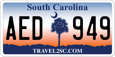 SC license plate AED949