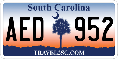 SC license plate AED952