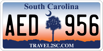 SC license plate AED956