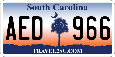 SC license plate AED966